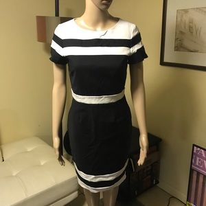 Color block body con pencil dress